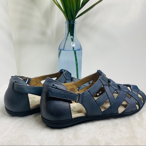 PLANET BY EARTH BRIDGET ADMIRAL BLUE LEATHER SZ7.5 - Picture 4 of 8